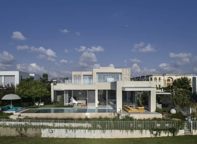 Exterior view showing the house and its architectural form.