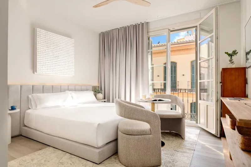 Bedroom showing the bed and surrounding interior finishes.