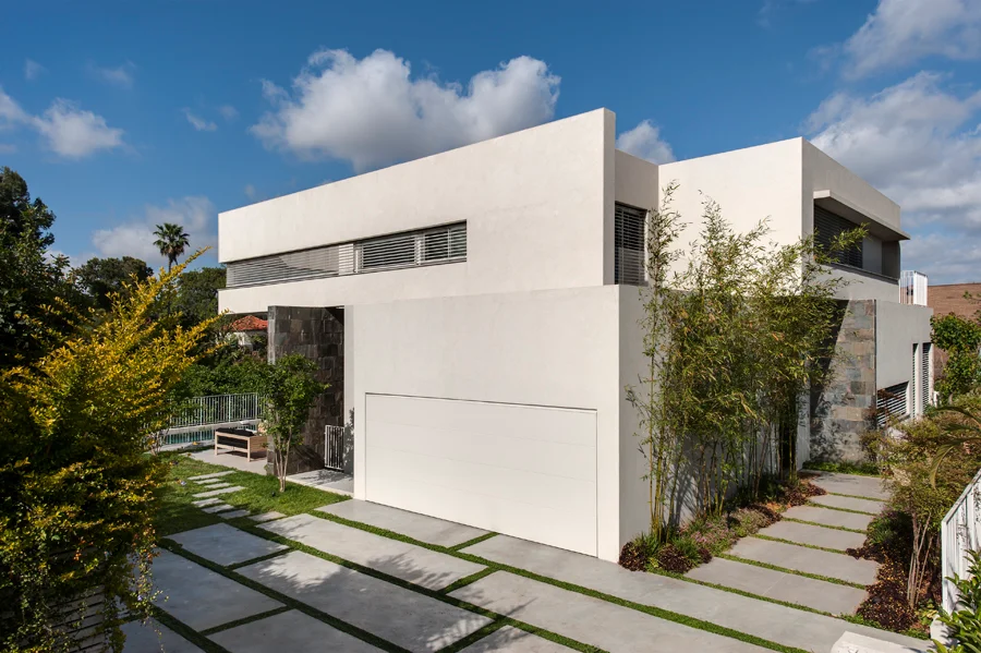 Exterior view showing the house and its architectural form.