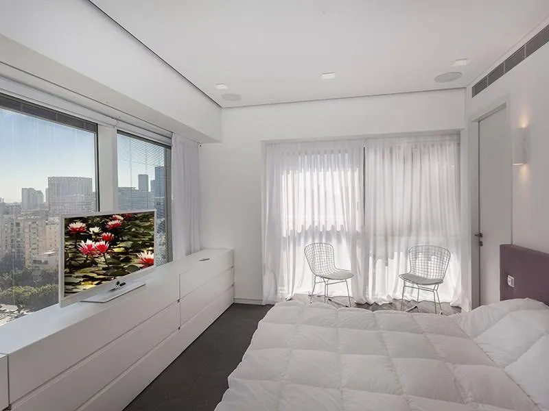 Bedroom showing the bed and surrounding interior finishes.