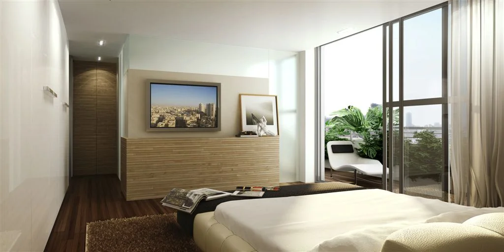 Bedroom showing the bed and surrounding interior finishes.