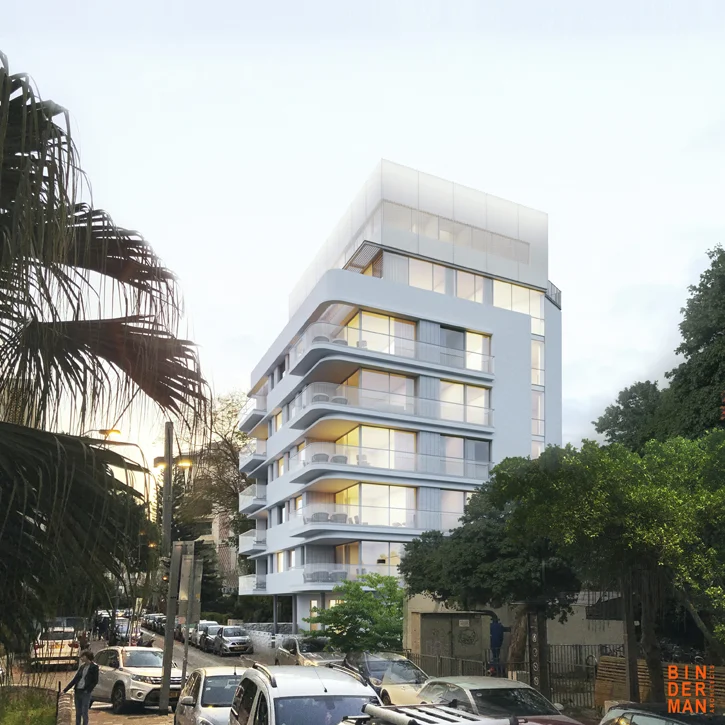 Exterior view of a multi-storey building with windows and balconies.