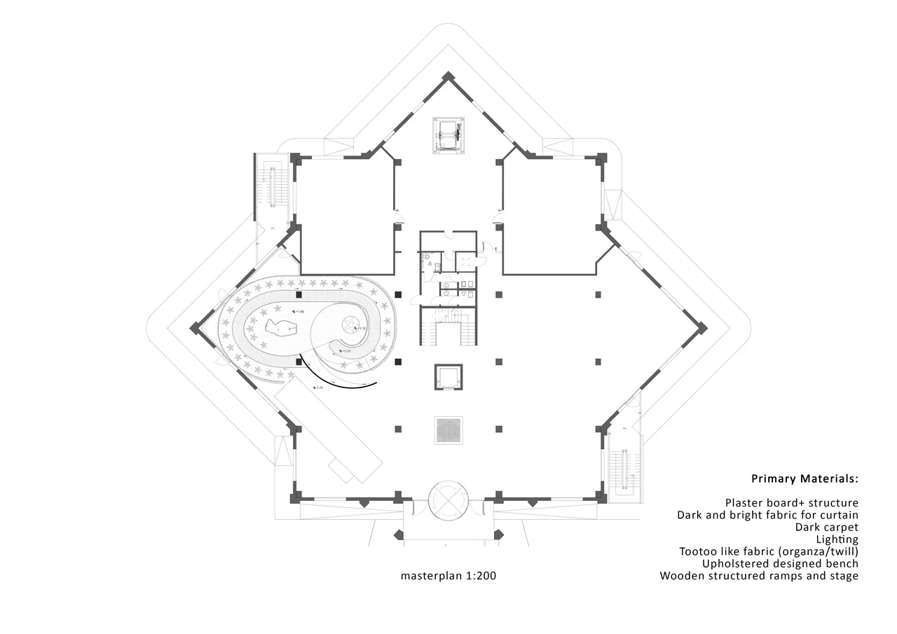 Architectural floor plan showing the arrangement of spaces.