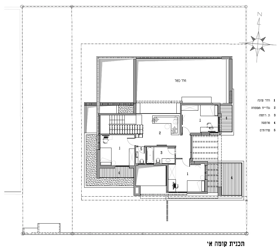Architectural floor plan showing the arrangement of spaces.